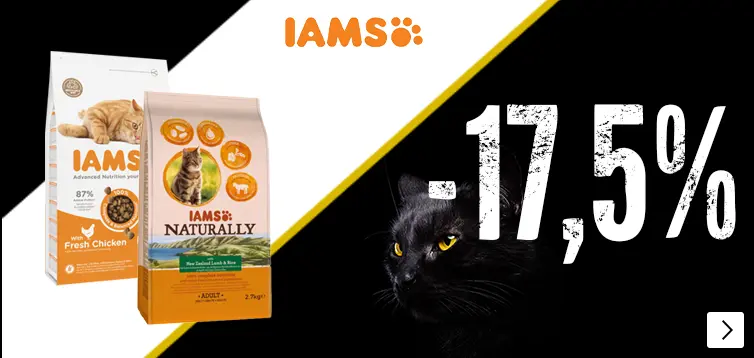 iams 2,7kg en 3 kg zakken kattenvoer 17,5% korting CAT